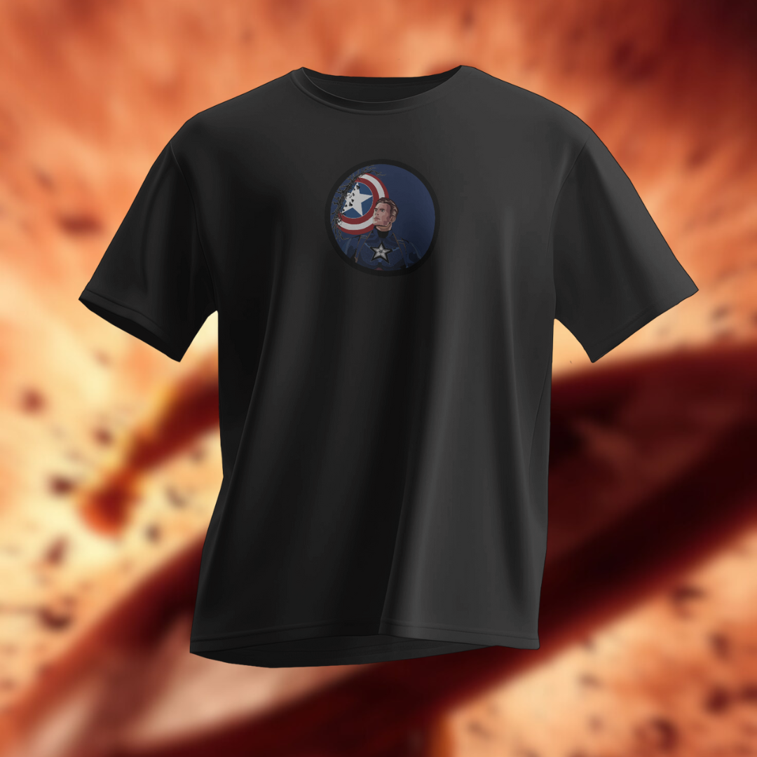 black captain america t-shirt