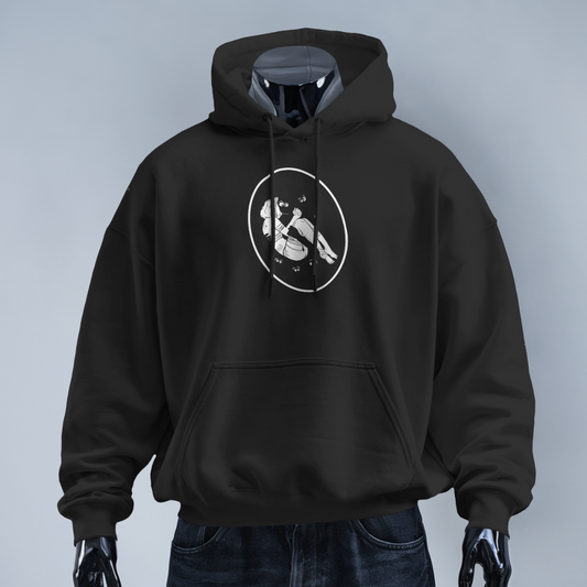 black designed hoodie