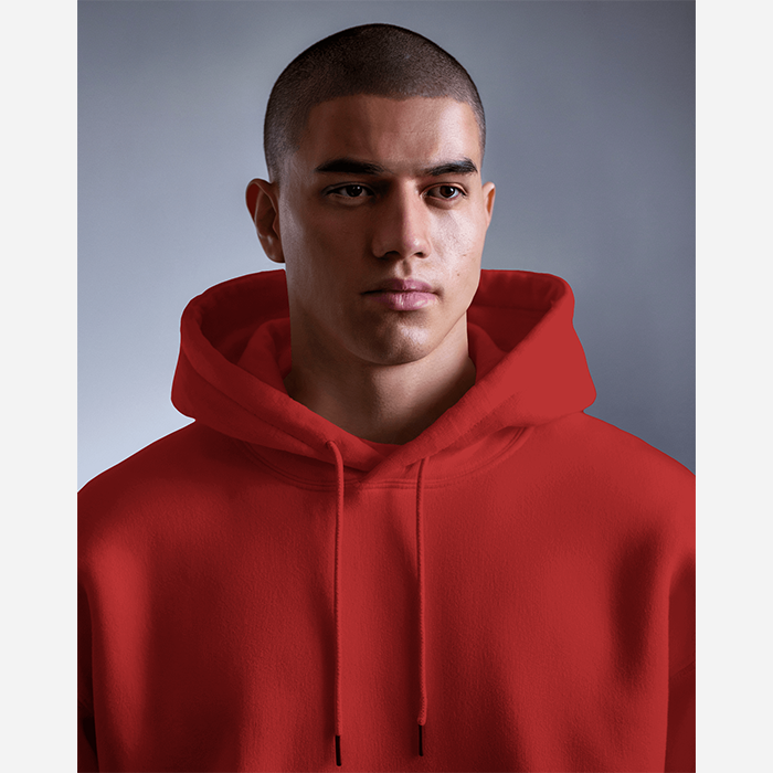 solid red hoodie