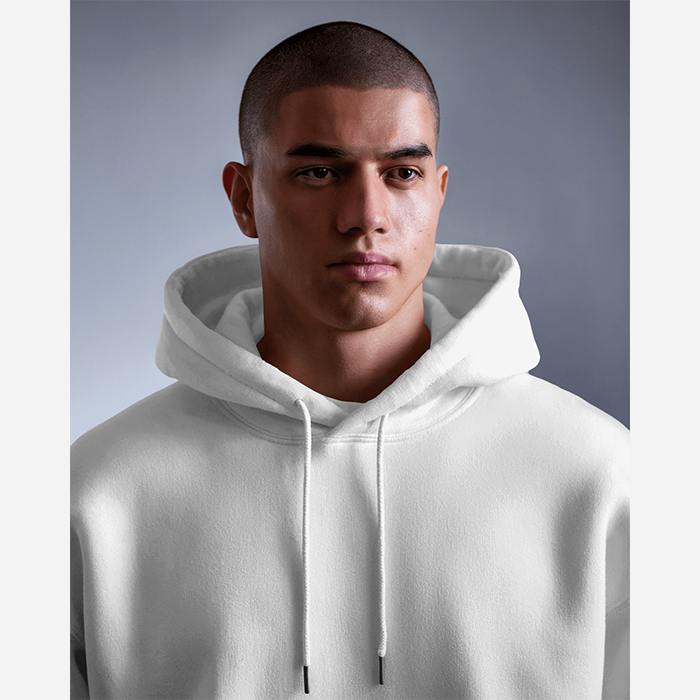 solid white hoodie