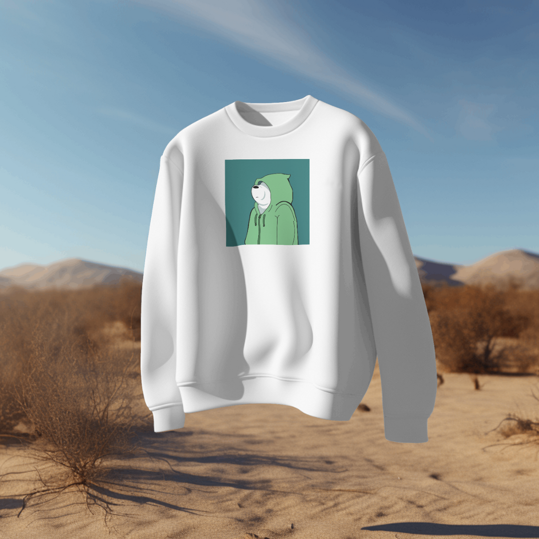 white graphics sweatshirt